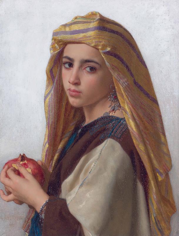 William-Adolphe Bouguereau Girl with a pomegranate Sweden oil painting art